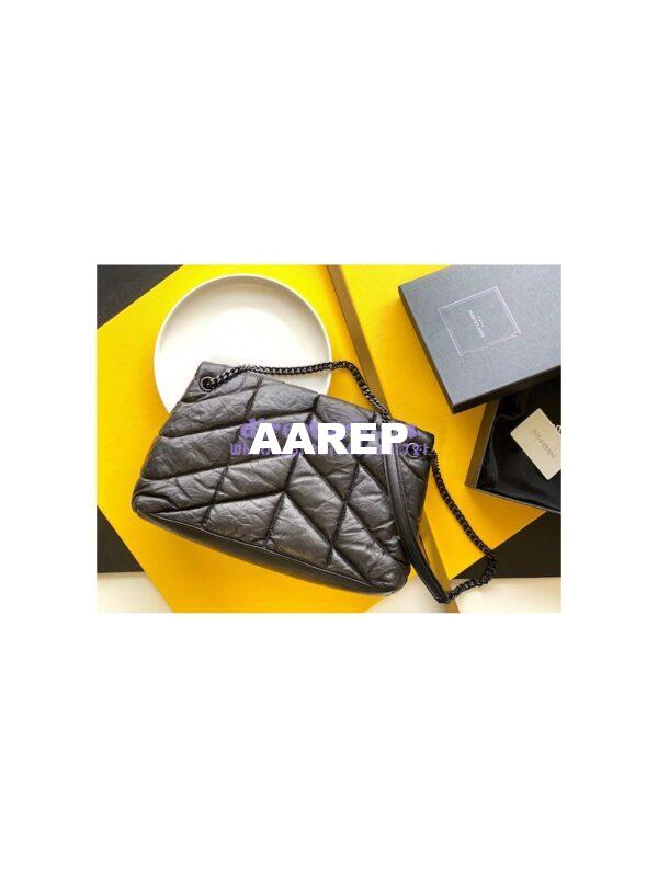 Replica Saint Laurent YSL Puffer Medium Bag In Quilted Wrinkled Matte Leather 5774751 Black 6