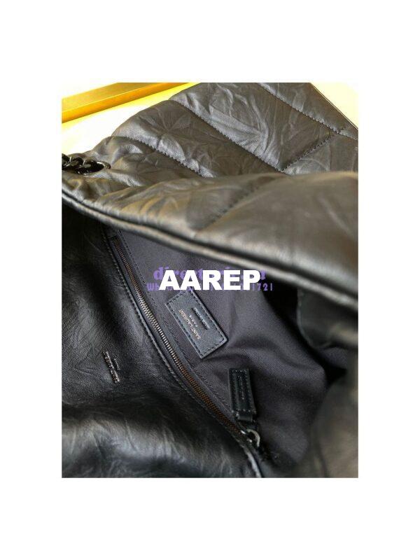 Replica Saint Laurent YSL Puffer Medium Bag In Quilted Wrinkled Matte Leather 5774751 Black 9