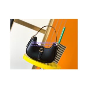 Replica YSL Saint Laurent Le Fermoir Hobo Bag In Shiny Leather 672615 Black 2