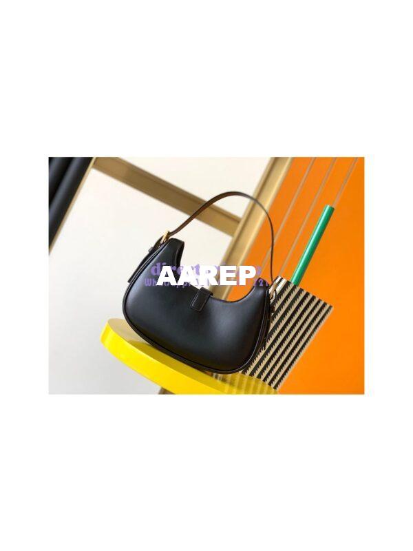 Replica YSL Saint Laurent Le Fermoir Hobo Bag In Shiny Leather 672615 Black 9