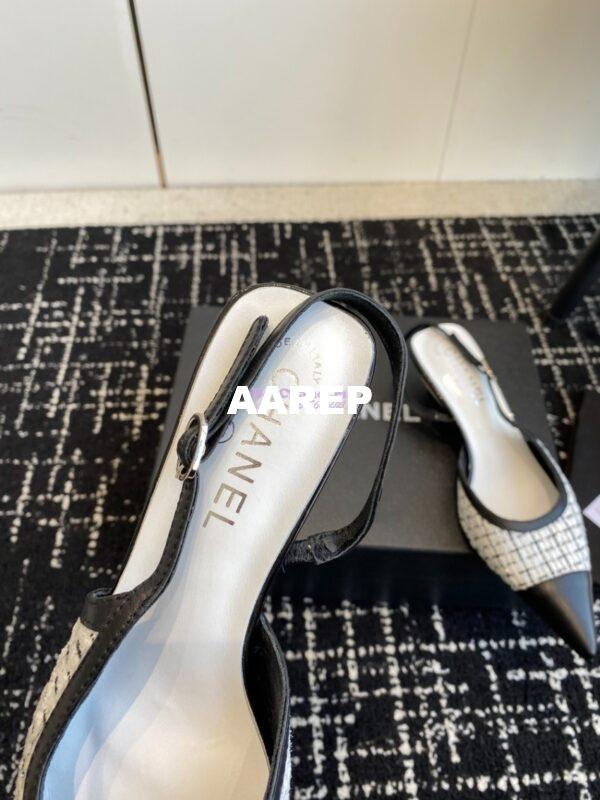 Replica Chanel 24C Coco Slingback Tweed & Patent Calfskin with Tip Toe G45376 7