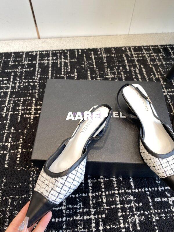 Replica Chanel 24C Coco Slingback Tweed & Patent Calfskin with Tip Toe G45376 8