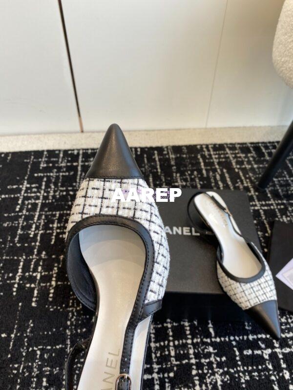 Replica Chanel 24C Coco Slingback Tweed & Patent Calfskin with Tip Toe G45376 9