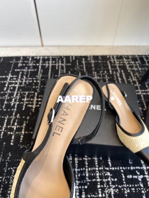 Replica Chanel 24C Coco Slingback Tweed & Patent Calfskin with Tip Toe G45376 15