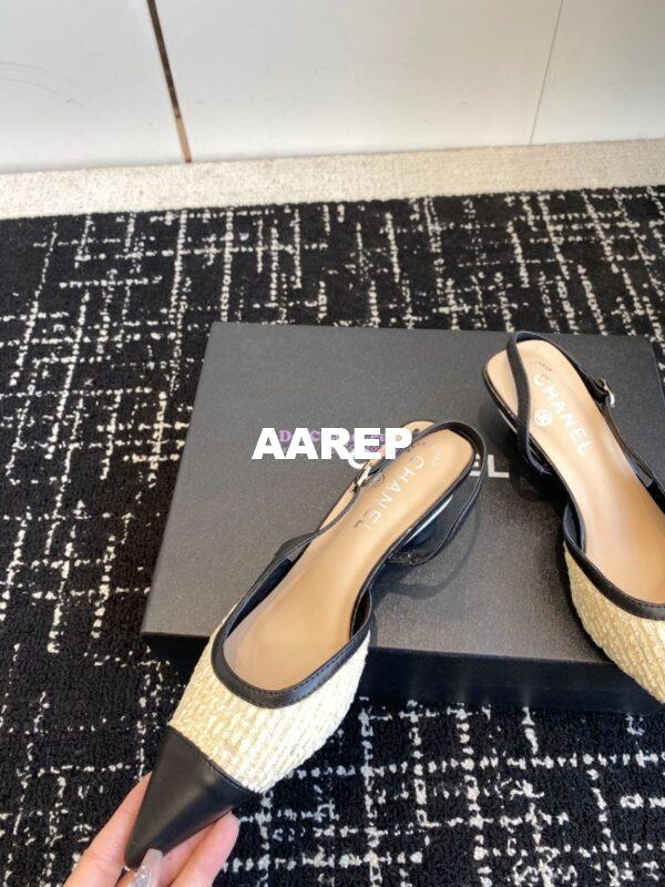 Replica Chanel 24C Coco Slingback Tweed & Patent Calfskin with Tip Toe G45376 16