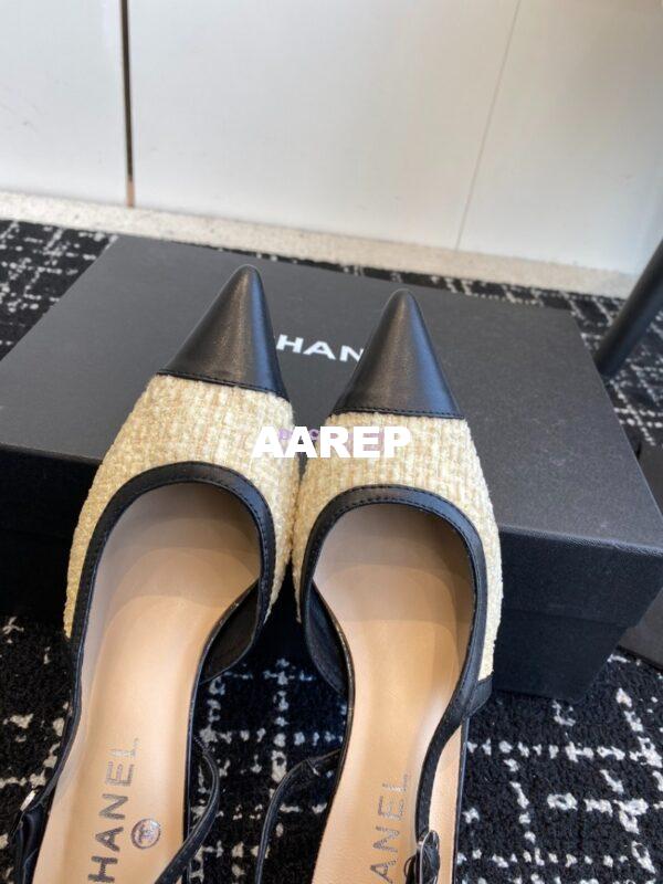 Replica Chanel 24C Coco Slingback Tweed & Patent Calfskin with Tip Toe G45376 17