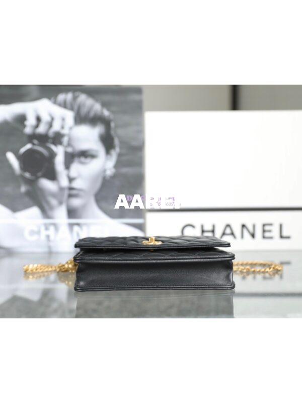 Replica Chanel 23C Camellia Crush Wallet On Chain Lambskin  AP3297 Black 6
