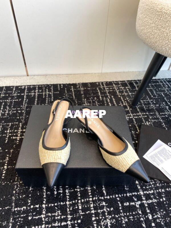 Replica Chanel 24C Coco Slingback Tweed & Patent Calfskin with Tip Toe G45376 18