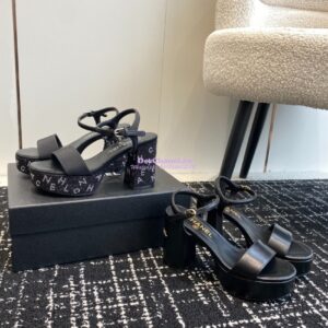 Replica Chanel Shiny Calfskin Sandals 90 mm G45365