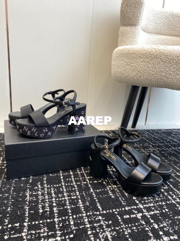 Replica Chanel Shiny Calfskin Sandals 90 mm G45365 3