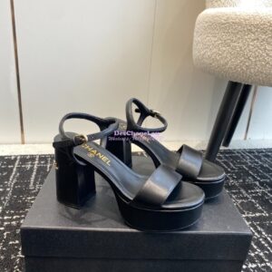 Replica Chanel Shiny Calfskin Sandals 90 mm G45365 2