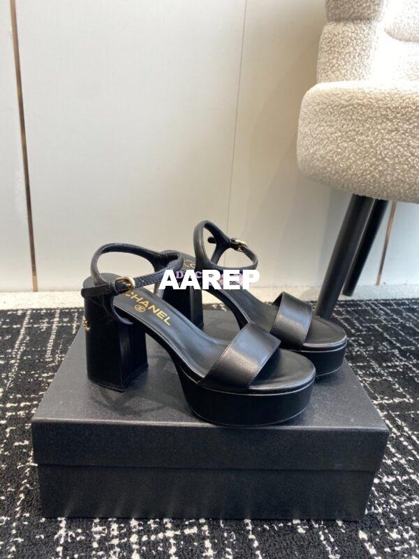 Replica Chanel Shiny Calfskin Sandals 90 mm G45365 4