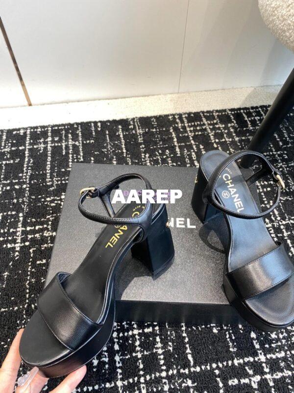 Replica Chanel Shiny Calfskin Sandals 90 mm G45365 6
