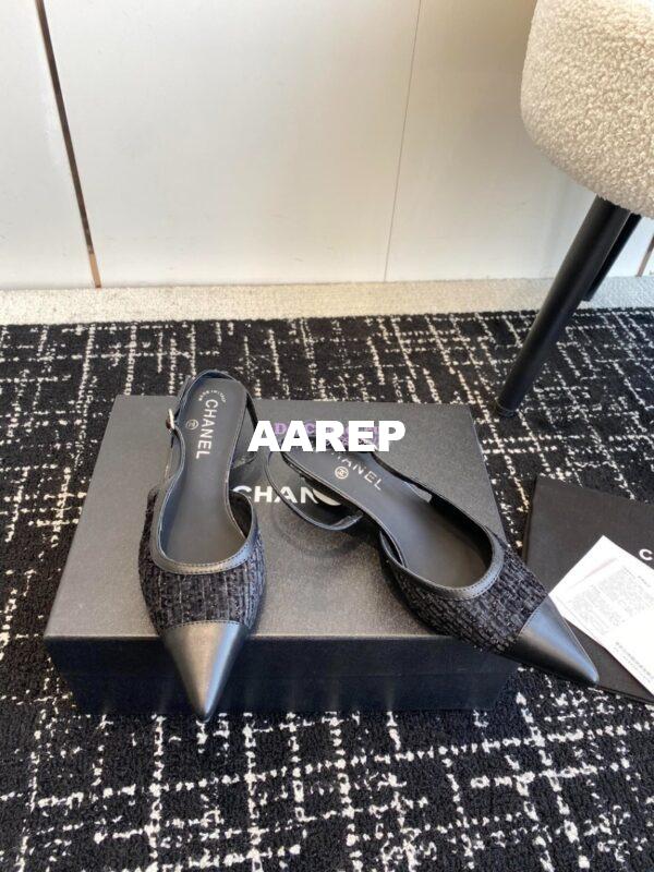 Replica Chanel 24C Coco Slingback Tweed & Patent Calfskin with Tip Toe G45376 22