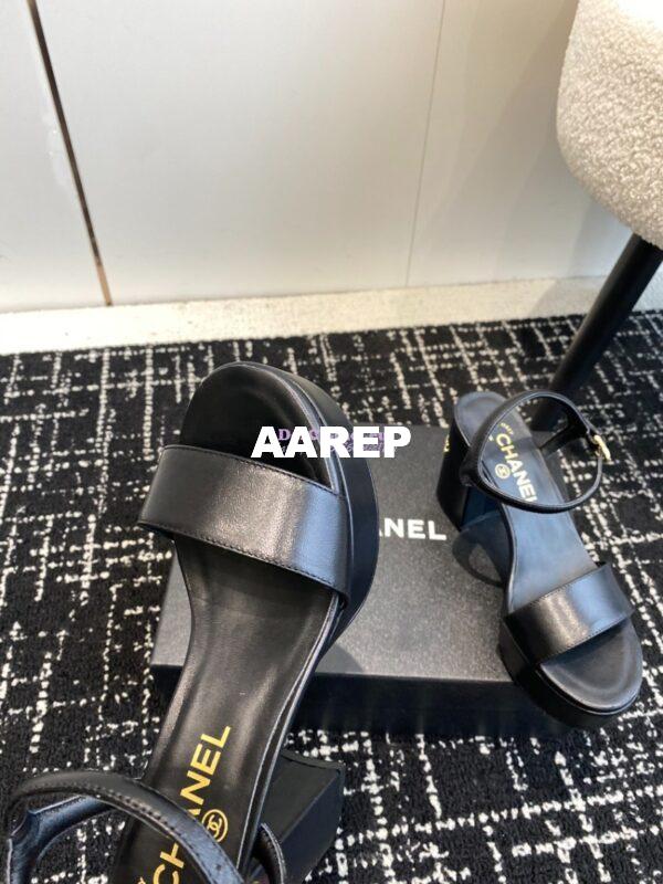 Replica Chanel Shiny Calfskin Sandals 90 mm G45365 7