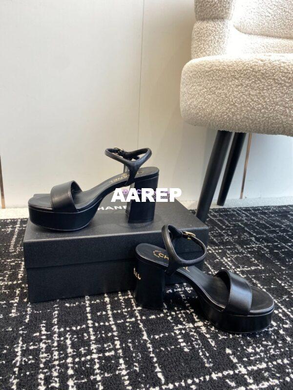 Replica Chanel Shiny Calfskin Sandals 90 mm G45365 8