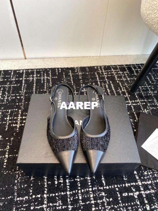 Replica Chanel 24C Coco Slingback Tweed & Patent Calfskin with Tip Toe G45376 23