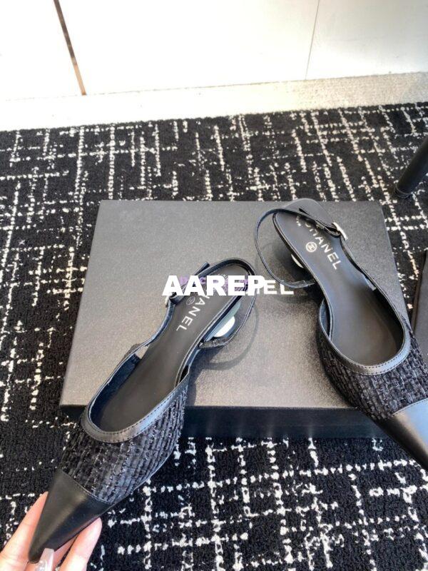 Replica Chanel 24C Coco Slingback Tweed & Patent Calfskin with Tip Toe G45376 26