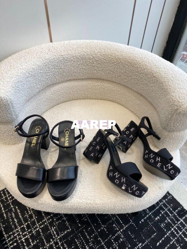 Replica Chanel Grosgrain & Diamanté Sandals 90 mm G45365 3