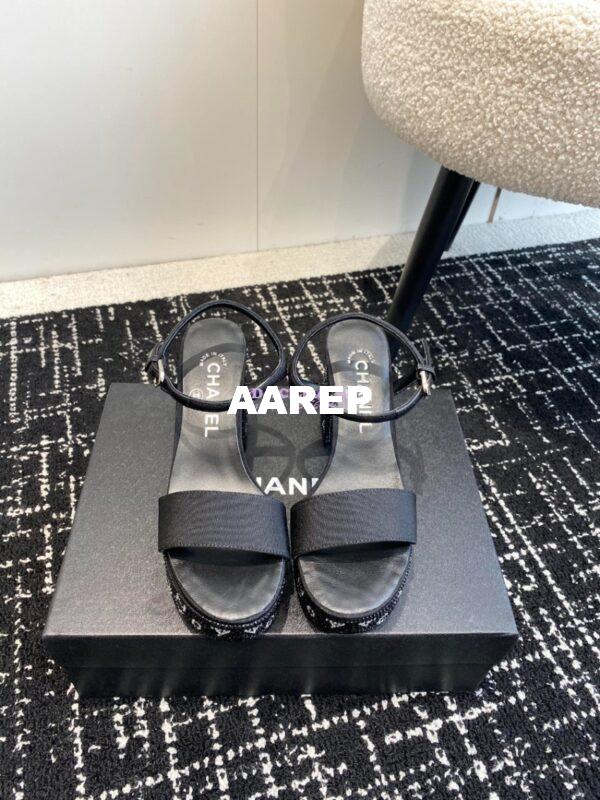 Replica Chanel Grosgrain & Diamanté Sandals 90 mm G45365 5