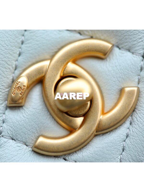 Replica Chanel 23C Camellia Crush Wallet On Chain Lambskin  AP3297 Cloud Blue 8