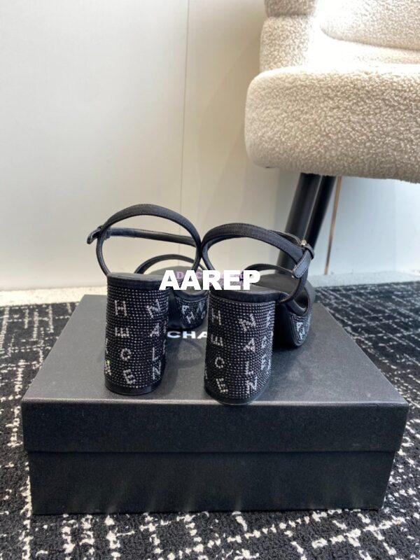 Replica Chanel Grosgrain & Diamanté Sandals 90 mm G45365 7