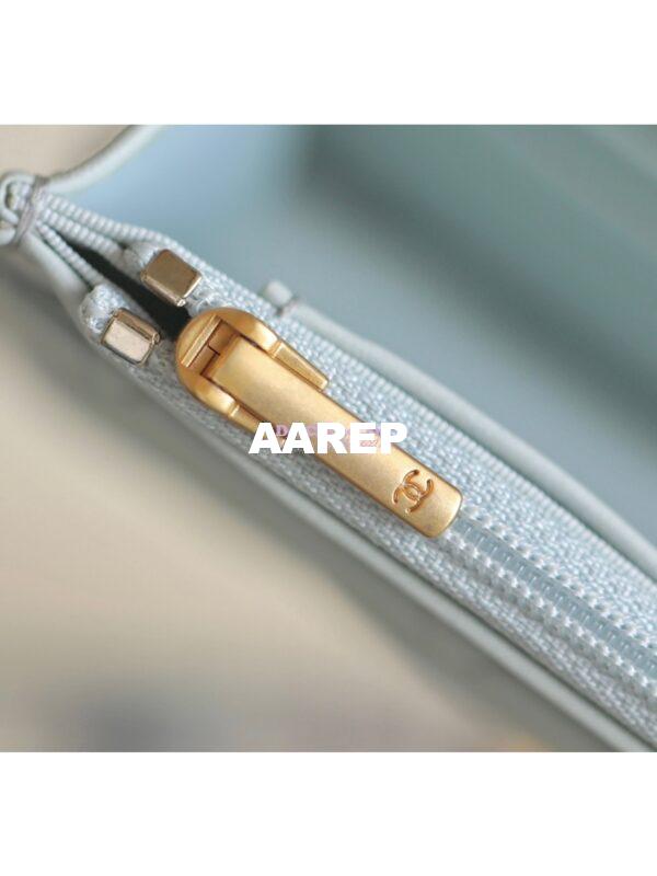 Replica Chanel 23C Camellia Crush Wallet On Chain Lambskin  AP3297 Cloud Blue 12