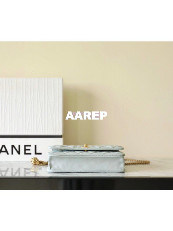 Replica Chanel 23C Camellia Crush Wallet On Chain Lambskin  AP3297 Cloud Blue 14