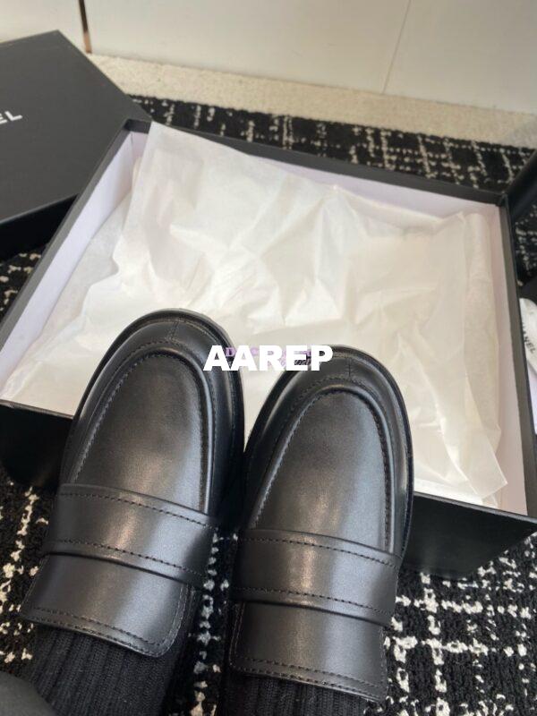 Replica Chanel 24C Calfskin Moccasins with Socks and Ribbon G45410 8
