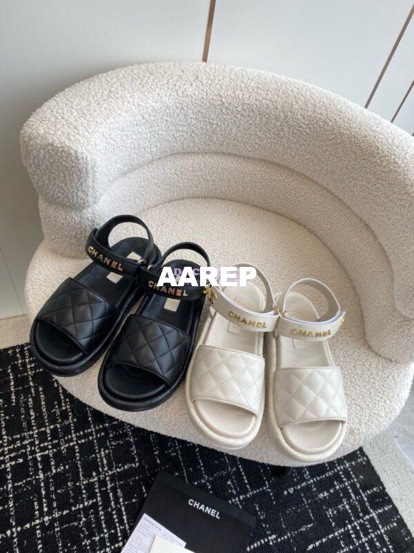 Replica Chanel 24C Quilted Lambskin Mules with Logo G38820 White