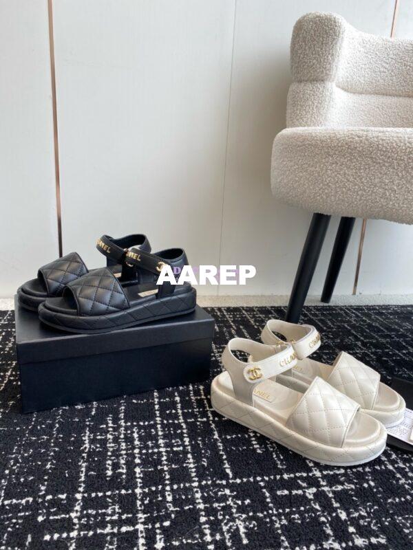 Replica Chanel 24C Quilted Lambskin Mules with Logo G38820 White 4