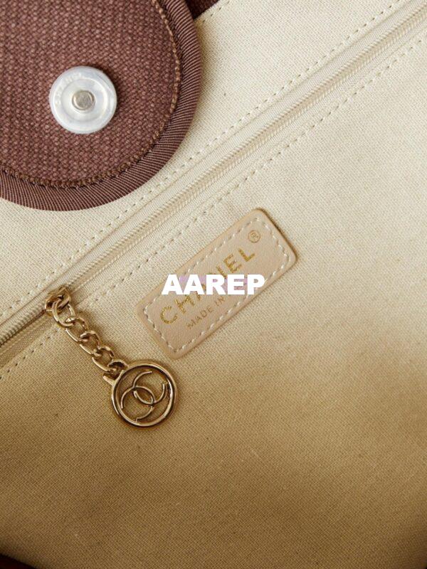 Replica Chanel Large Tote 2 in 1 Mixed Fibres, Calfskin Deauville Bag A66941 Brown 7