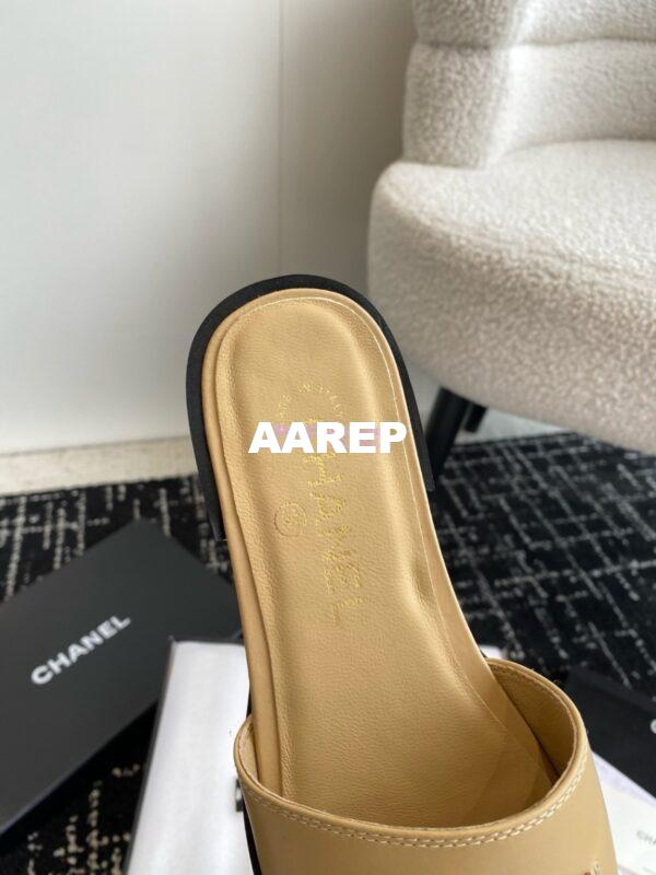 Replica Chanel 24C Shiny Calfskin Mules with metal logo G45172 27