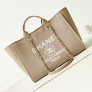 Replica Chanel Large Tote 2 in 1 Mixed Fibres, Calfskin Deauville Bag A66941 Beige