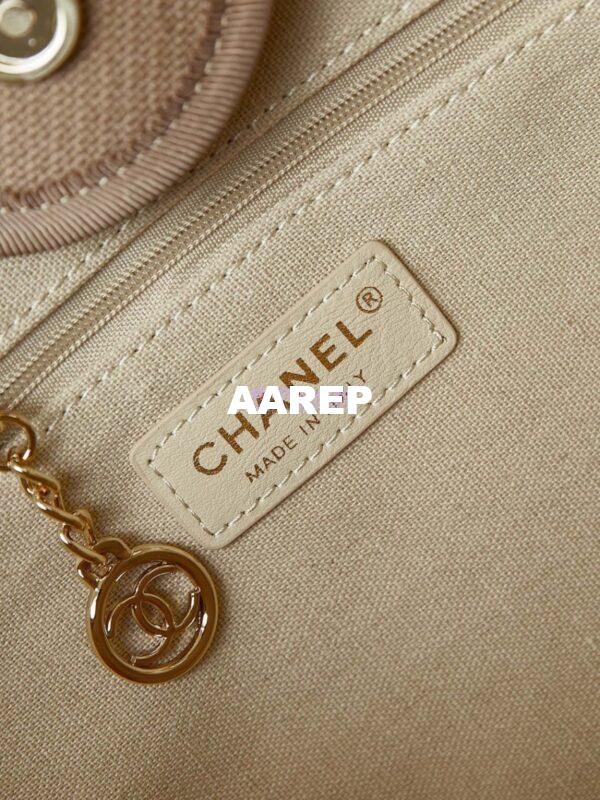 Replica Chanel Large Tote 2 in 1 Mixed Fibres, Calfskin Deauville Bag A66941 Beige 6