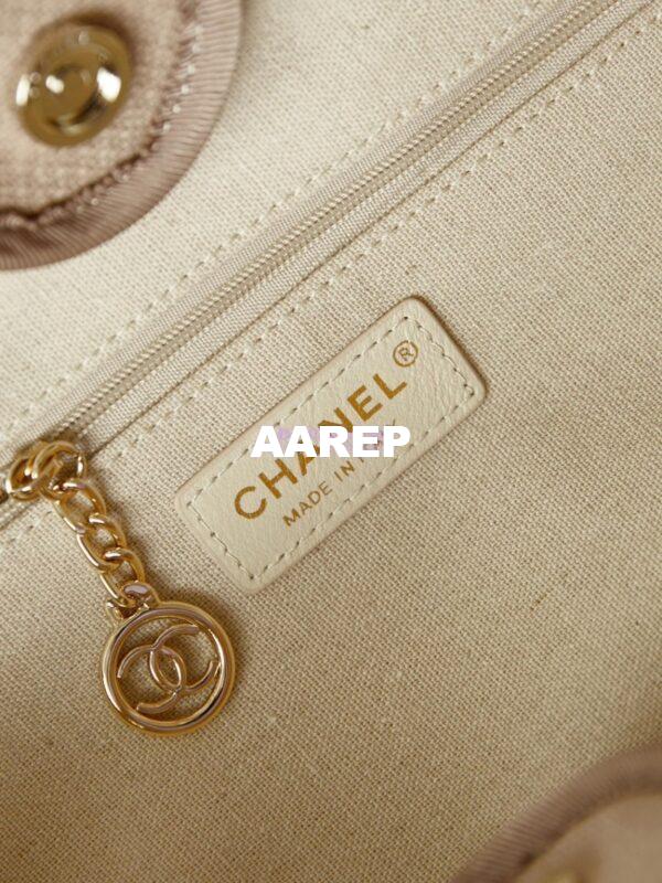 Replica Chanel Small Tote 2 in 1 Mixed Fibres, Calfskin Deauville Bag AS3257 Beige 6