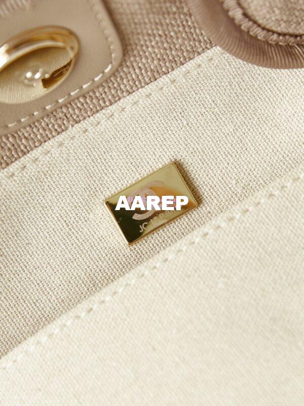Replica Chanel Small Tote 2 in 1 Mixed Fibres, Calfskin Deauville Bag AS3257 Beige 7