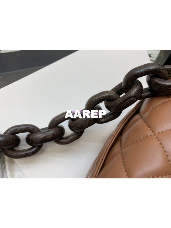 Replica Chanel Mini Flap Bag in Lambskin Wenge Wood AS4165 Light Brown 5