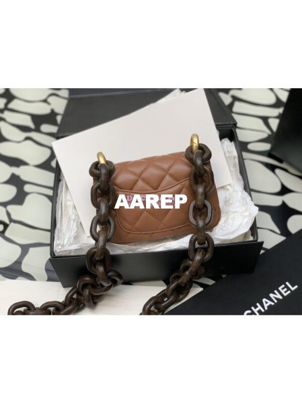 Replica Chanel Mini Flap Bag in Lambskin Wenge Wood AS4165 Light Brown 6