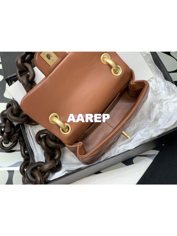 Replica Chanel Mini Flap Bag in Lambskin Wenge Wood AS4165 Light Brown 8