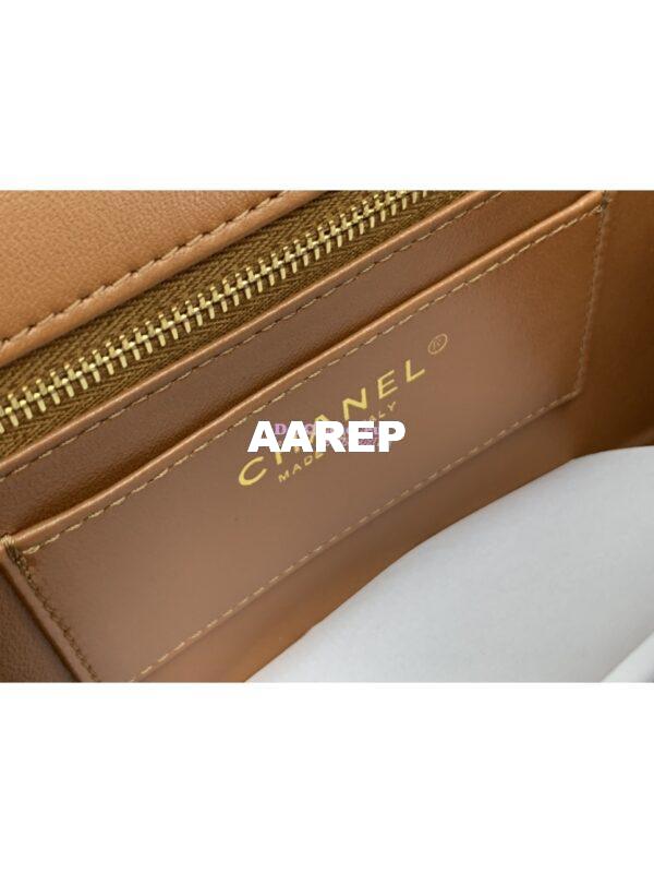 Replica Chanel Small Flap Bag With Wenge Wood Top Handle AS4151 Light Brown 9