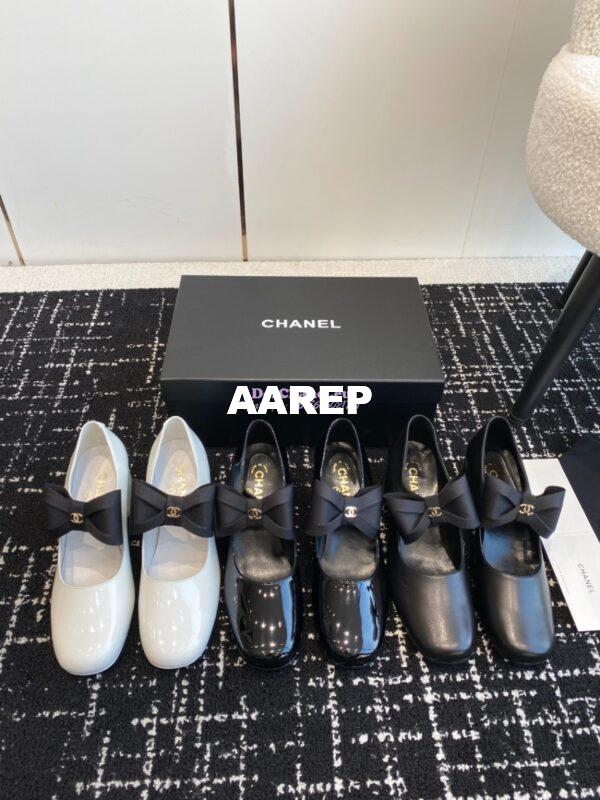 Replica Chanel Mary Jane Calfskin & Grosgrain Heel 60mm G45356 2