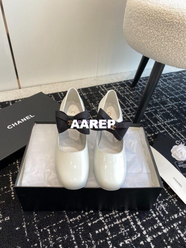 Replica Chanel Mary Jane Calfskin & Grosgrain Heel 60mm G45356 3