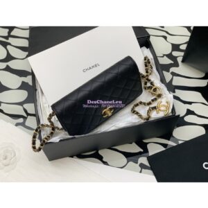 Replica Chanel Wallet on Chain in Pearly Grained Calfskin AP3479 Black 2