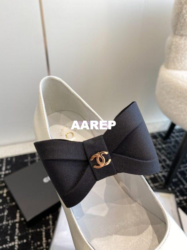 Replica Chanel Mary Jane Calfskin & Grosgrain Heel 60mm G45356 6