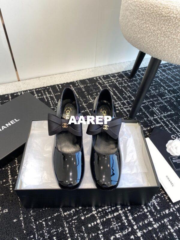 Replica Chanel Mary Jane Calfskin & Grosgrain Heel 60mm G45356 12