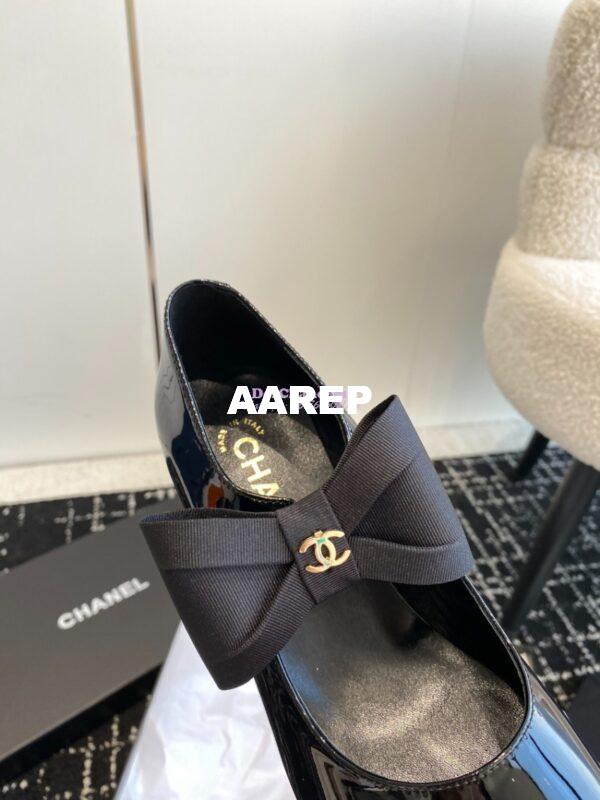 Replica Chanel Mary Jane Calfskin & Grosgrain Heel 60mm G45356 15