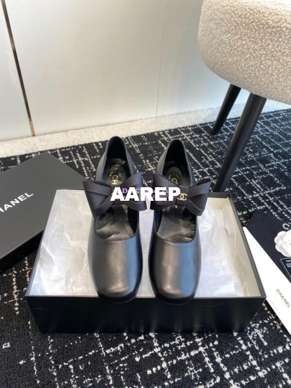 Replica Chanel Mary Jane Calfskin & Grosgrain Heel 60mm G45356 19