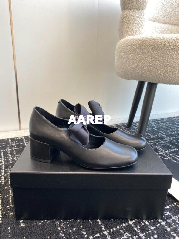 Replica Chanel Mary Jane Calfskin & Grosgrain Heel 60mm G45356 20