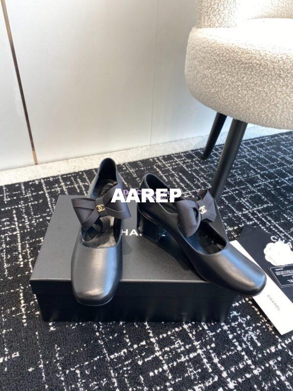 Replica Chanel Mary Jane Calfskin & Grosgrain Heel 60mm G45356 21
